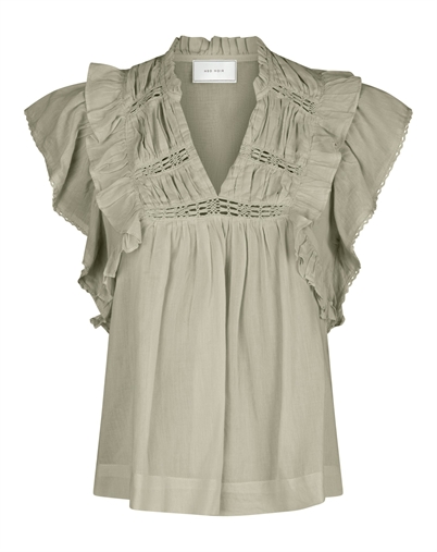 Neo Noir - Jayla S Voile Top - Smoke Green